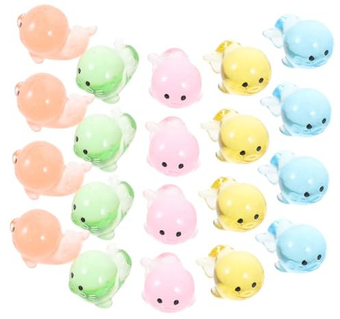 CIYODO 40stücke Mini-seelöwen Figuren Resin Mikrolandschaft Deko Für Aquarien Puppenhäuser Und Kuchen Miniatur Meerestier Ornamente Bunten Farben