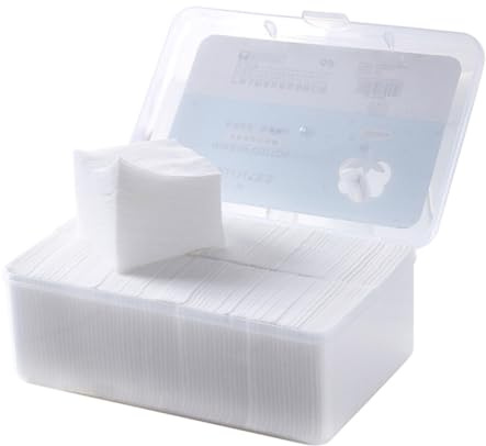 MERRYHAPY 1000 Stück Make Up Pads aus Vliesstoff Dünn Hautfreundlich Einweg Gesichtspads für Make Up Entfernung mit Aufbewahrungsbox