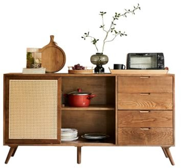 KOHUS Aparador con Aparador de Estilo japonés for Comedor, Restaurante, vinoteca, Cocina, Armario de Almacenamiento con Doble Puerta, Sala de Estar, Armario de té Mueble Buffet