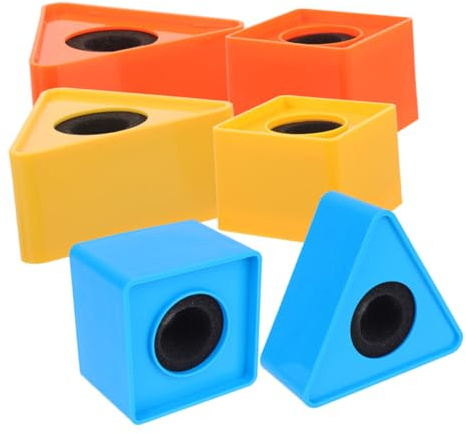 SECFOU 6pcs Microphone Flag Station Triangular Square Cube Shaped for Interview Conferences Tv Stations Microphone Holder