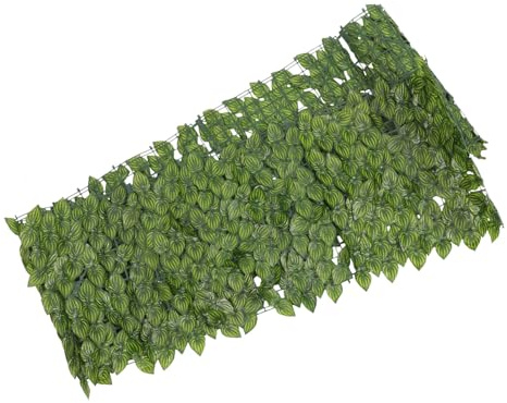 ibasenice Pantalla de Privacidad Artificial con Verdes Simuladas para Jardín y Decoración de Pared con Vivid Leaves para