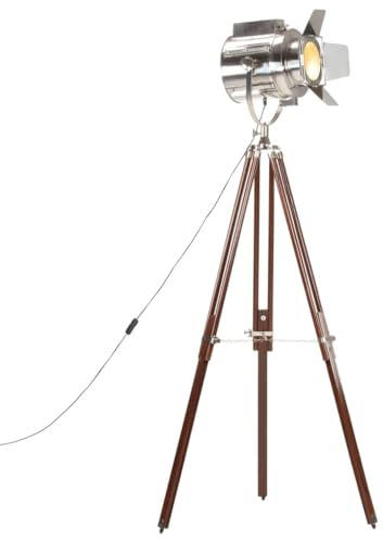 INLIFE Lampadaire à trépied Bois de manguier Massif 180 cm