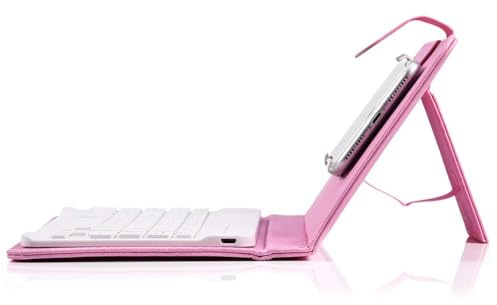 Dpofirs Bluetooth-Tastatur universal mit Lederhülle, Portable Tastatur und Stand mit integriertem Schutzgehäuse, 2-in-1 Design für Unternehmen, geeignet für Bluetooth-Telefone von 4,5 bis 6,8 Zoll ()