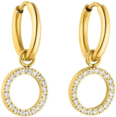 Purelei Closed Glow Ohrringe (Gold) – Damenohrringe aus langlebigem Edelstahl – Wasserfeste Ohrringe Damen – 1,4 cm Durchmesser – Modeschmuck für deinen individuellen Look