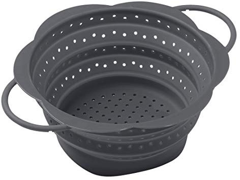 KUHN RIKON 24295 Sieb faltbar 23 cm, Grau, Silicone