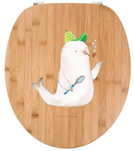 Mr. & Mrs. Panda Motiv WC Sitz Robbe Sherlock - Geschenk, Tiere, Toilettendeckel, Klodeckel, Toilette, Klobrille, Tiermotive, WC-Sitz, Gute Laune,