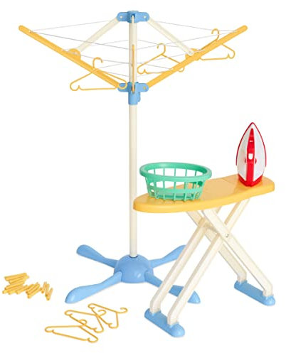 Casdon 61450 Wash Day Set Toy Pretend Steam Iron and Laundry Basket!,Pastel, Aged 3+