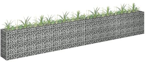 WIFESE 360 x 30 x 60 cm - Jardinière surélevée - Mur à pierre - Panier à gabions - Poteaux - Clôture - Colonne de gabion - Mur de plantes - Gabions en pierre - Panier à gabions - En acier galvanisé