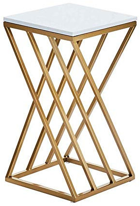 FLBT Pflanzenständer Blumenständer Metall Freistehender Pflanzenständer Outdoor Marmor Blumenregal Indoor Gold Dekoration, 2 Größen Perfekte Dekoration (Size : 55cm)