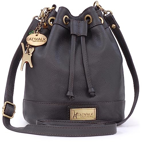 Catwalk Collection Handbags - Damen Leder Umhängetasche Mittelgroß - Beuteltasche/Handtasche - Verstellbarer Schultergurt - Rochelle