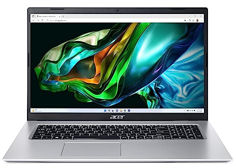 Acer Aspire 3 (A317-53-34J5) Laptop, 17.3 Inch FHD Display, Intel Core i3-1115G4, 8 GB RAM, 512 GB SSD, Intel UHD Graphics, Windows 11, QWERTZ Keyboard, Silver