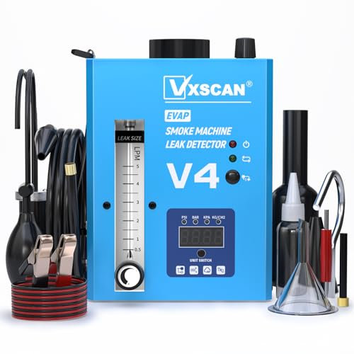 VXSCAN 12V Macchina Fumo Auto EVAP Macchina del Fumo Auto con Manometro Digitale e Misuratore di Portata d'Aria Macchina del Fumo Professionale per Auto, Moto, Barche, ATV, ECC