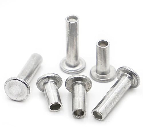 10/20/50 Stück Aluminium-Halbhohlniete mit flachem Fachwerkkopf, M2, M2,5, M3, M4, M5, M6, Innensechskantschaft, Halbtubulerschrauben, GB875-4 mm, M6, 10 Stück