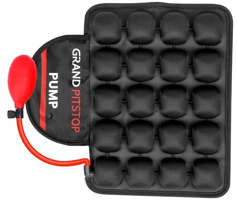 GRAND PITSTOP Motorcycle Air Seat Cushion With Air filling Pump, Inflatable Bubble Air Pads With Breathable Mesh Cover & Non-Skid Bottom Compatible for Pillion seat of Motorcycle