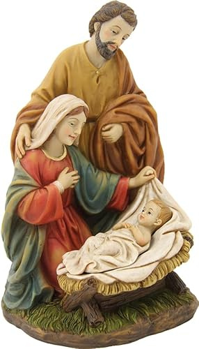 FADEDA 2X Hlg. Familie, Krippenblock/Höhe:16 cm/handbemalt/detailgetreue Krippen Figuren - Weihnachten Tisch Dekoration Krippe Zubehör