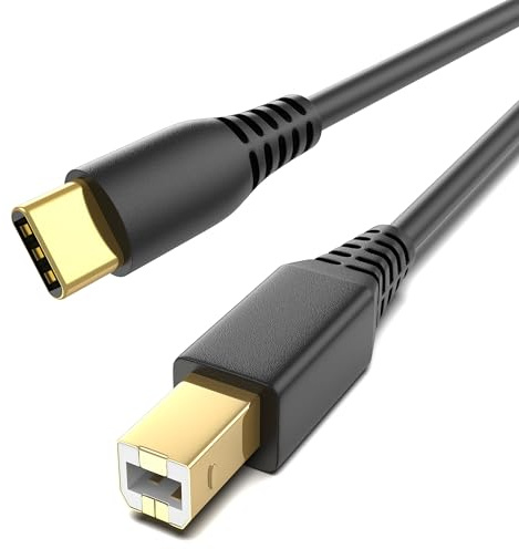 ULIFTUS USB-B to USB-C Printer Cable, 6.6FT Gold-Plated USB Type B to Type C Cord for MacBook Pro/Air HP, USB C MIDI Cable for Yamaha Piano, DJ Controller, Keyboard, Printer