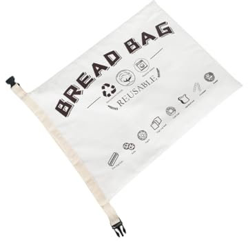 OUNONA Buckle Style Reusable Bread Bag Cotton Loaf Storage Pouch for Homemade Bread for Kitchen Use