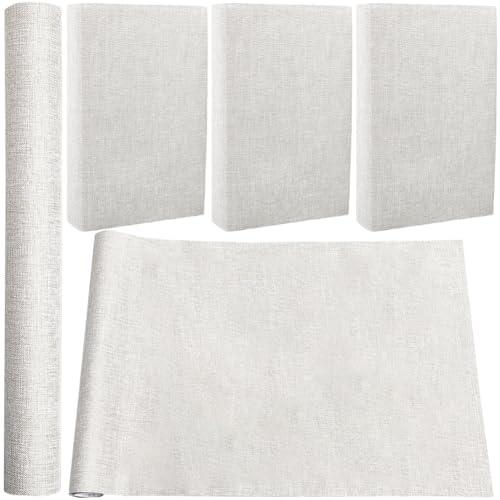 CRASPIRE 51 x 11.8 Pulgada de Tela de Lino para Libros Color Gris para Libros A3-A8 encuadernación de Tela Superficie de Papel Cubierta para Libros Álbumes de Recortes Archivos Bricolaje Protector