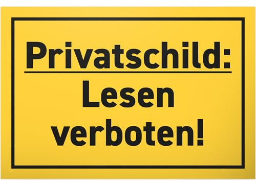 DankeDir! Privatschild Lesen Verboten - Schild Kunststoff 30 x 20 cm - Spruchschild Geburtstagsgeschenk Türschild lustiger Spruch - Geschenk Party Partydeko Deko Büro Geschenkidee Kollegen Freunde