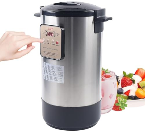 12L YaourtièRes éLectriques, Machine à Yaourt Grec Avec ContrôLe De La TempéRature Et De La Minuterie, YaourtièRes Au Lait Entier En Acier Inoxydable, Fermenteur Enzymatique Domestique,110V