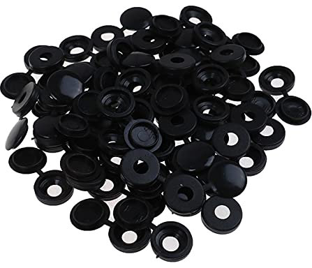CXVFY Lot de 50 capuchons à charnière blancs for plaque d'immatriculation de voiture, fixation par vis autotaraudeuse/compatible plaque d'immatriculation(BK)