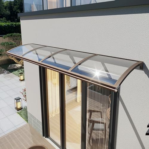 GLMGBP Vordach für die Außentür, UV-beständige Überdachungen, transparente Regenschutzabdeckung für Fenster, Vordach-Markisen, Polycarbonat-Abdeckung, Überdachungen, 2,5 mm dick (55 x 450 cm/22 x 1