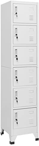 Xichuzi Schließfachschrank, Wertfachschrank, Fächerschrank, Schließfachschrank, Spinte Schrank, Schließfach, Aufbewahrungsschrã¤nke, Hellgrau 38x40x180 cm Stahl