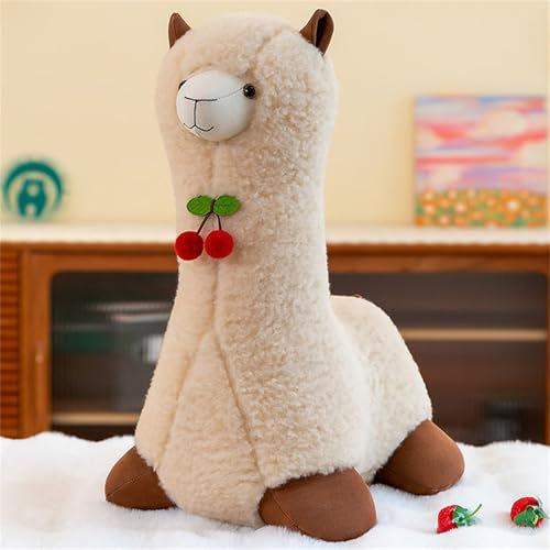 Alpaka Kuscheltier, Alpaka Stofftier PlüSchtier, PlüSchtier Alpaka, Alpaka-PlüSchtier Mit Langem Hals, Lama Stofftier PlüSch Alpaka Puppe Geschenk für Kinder (50 cm,Beige)