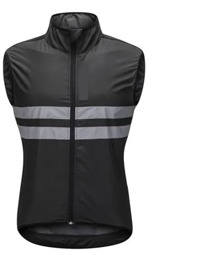 Ayztantine Weste Radfahren Herren Fahrradweste Reflektierende Fahrradweste Winddichte atmungsaktive ärmellose Jacke Laufweste Mantel for Männer und Frauen(Black,EU 2XL (Asia 3XL))