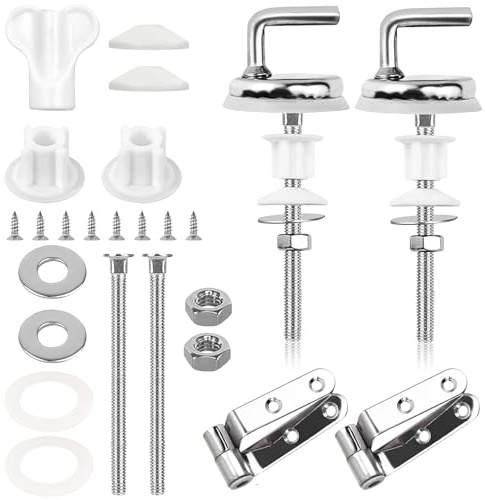 2 Stück WC Sitz Befestigung, Edelstahl Toilettensitz Scharnier | WC Sitz Scharniere Metallteile für Toilettendeckel Universal Toilettenscharniere Toilettensitzbolzen