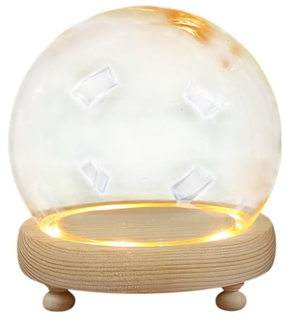 Gralara Cúpula de exhibición con Base de Madera, cúpula de Cristal, Mesa Centro de Mesa Transparente, Pedestal, decoración para casa de muñecas, Campana, 15cm