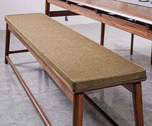 Kissen für Gartenbank, 2- und 3-Sitzer, rutschfest, Sitzkissen für Terrassenmöbel, Innen- und Außenbereich, Bankauflage für Küche, Esszimmer, 90 x 40 x 3 cm, Braun