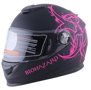 Kinder Integralhelm Bio-Hazard AHP – Motorradhelm für Kinder, ABS-Schale, robuster Kinderhelm für Downhill, Quad und Motocross, pink (XS)