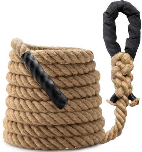Kletterseil, für Fitnessstudio, Workout, 7,6 m, robuste Jute-Seile für Erwachsene, Krafttraining, Outdoor, Baumschaukel, Indoor-Fitnessübung, 3,8 cm