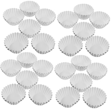 POPETPOP 500 Pezzi Coppa Base Torta Pirottini Per Cupcake Supporto Per Cupcake in Metallo Carta Per Mini Cupcake Fodere Per Cupcake Autunnali Foglio Di Alluminio Silver