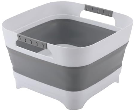 9L Lavabo Plegable, Cuenco Para Lavavajillas Con Tapón De Drenaje, Bacina Lavadora Ahorro De Espacio, Cesta De Ropa Portátil, Para Viajes En Autocaravana, Camping, Lavavajillas, Lavandería Y Cocina