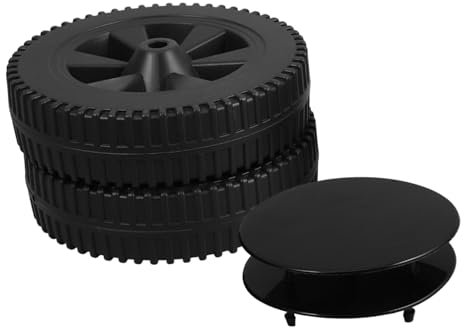 CIYODO Ruote per Grill in Plastica da 7 Pollici con Copertura Nera, Ruote Girevoli per Carrelli da Barbecue, Resistenti al Calore e Usura, Accessori per Barbecue da Esterno, Set da 2 Pezzi