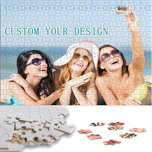 500 Piece Personalised Jigsaw Custom Picture Photos Jigsaw Puzzle Personalised Gifts for Family Friend Lover Pet Kids on Wedding Birthday Christmas Anniversary Engagement (F 500piece)