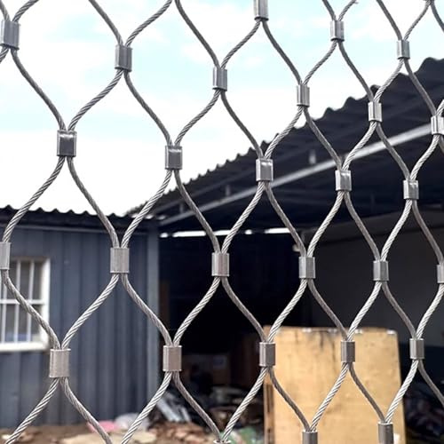 JHIAADEY Flexibles Seil-GeläNder-Netz,304 Edelstahl-Seilnetz,Drahtdurchmesser Diebstahlsicheres,Balkon Begrenzung Dekor Schutz Zaun,Kabel GeläNderschutz Maschendrahtzaun(8 * 2.3m/26.2 * 7.5ft)