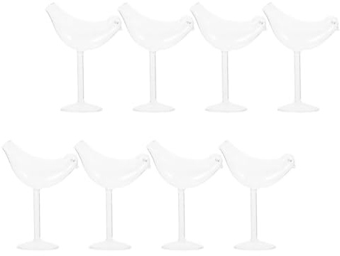 DIYEAH Lot de 8 Verres à Cocktail en Verre à Pied Forme Oiseau Transparent pour Bar et Réception Gobelets Originaux pour Fête et Usage Domestique