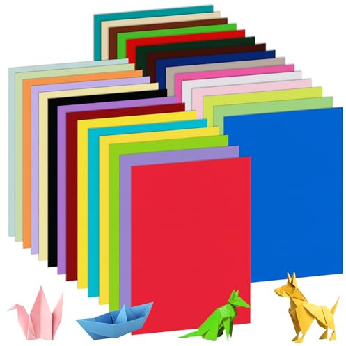 60 Blatt 230 g/m² Tonpapier A4 Bunt, 30 Farben Bastelpapier Doppelseitiges Buntes Papier, Bastelkarton Tonzeichenpapier, Farbig Origami Papier für DIY Bastelprojekte Scrapbook und Kunstprojekte