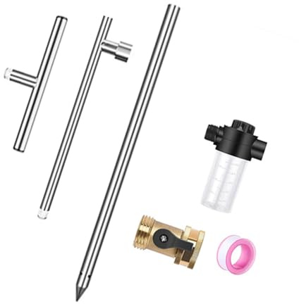 jojnsha Strumento per L'irrigazione delle Radici in Acciaio Inossidabile con 4 Ugelli per Un'irrigazione Efficiente delle Piante Include Bottiglia Fertilizzanti E Valvole in Ottone Irrigazione E