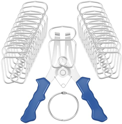 Mitre Spring Clamps Kit with Pliers, Stainless Steel Woodworking Corner Clamp for Picture Frames, Moulding, Wood Trim, Miter Clamps Set (22Pcs)