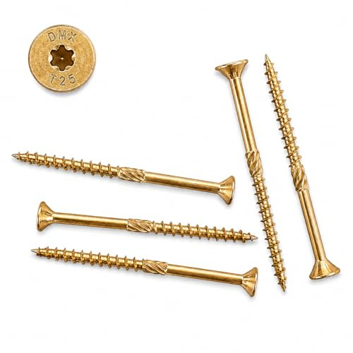 Tornillos Endurecidos para Aglomerado 5x80 mm Torx T25 – Pack 50 Unidades – Cabeza Avellanada – Acero Carbono CE