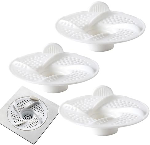 para ducha y evacuación | Lote de 3 filtros Sifón de suelo anticabello, protector de abundante – colador de ducha, para su hogar, cuarto de baño, lavandería, garaje, apartamento,