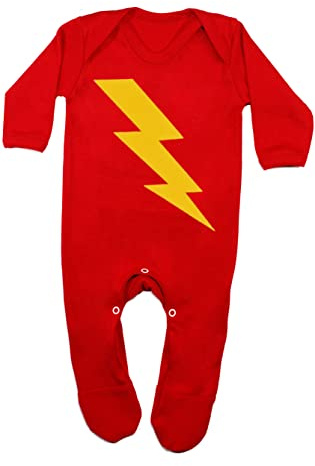 Superhero baby sovdräkt för pojkar eller flickor | Ny söt flashbult sparkdräkt - idealisk babydusch, nyfödda kläder eller första födelsedagspresent eller första kostymidé | BABY MOO'S UK (6-12 månader)