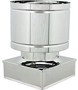 Zeta Fumaiolo a Botte Inox Base Quadra (450x450mm) in Acciaio Inox 304 AISI