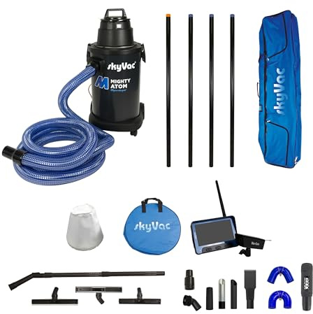 skyVac Mighty Atom Gutter Cleaning Machine 6 metres (20ft) Reach (Real Time Inspection Camera), L x W x H (cm): 37 x 40 x 79