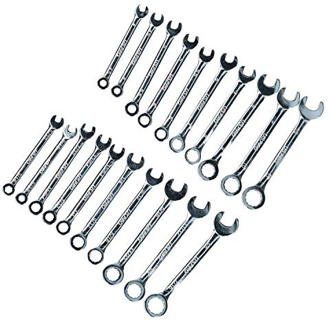 AB Tools Metrische und zollige Mini Maul-Ringschlussel-Satz 4-11 mm 3/16-7/16 20 pc