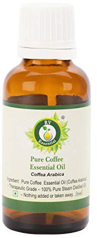 Coffee Essential Oil | Coffea Arabica | Coffee Oil | For Skin | For Candles | For Cake | For Diffuser | 100% Pure Natural | Steam Distilled | Therapeutic Grade | 30ml | 1.01oz By R V Essential
